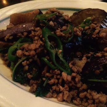 Ayada Thai - Fried eggplant with chicken garlic and basil leaves - Thai Near Me - Elmhurst, New York