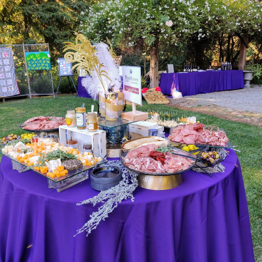 Five Star Catering - The Gala hors d'oeuvre table with decor touches and appetizers by Five Star Catering. Event planning and decor by dinassweetcrations.com - Caterers Near Me - Watsonville, California Five Star Catering - The Gala hors d'oeuvre table with decor touches and appetizers by Five Star Catering. Event planning and decor by dinassweetcrations.com - Caterers Near Me - Watsonville, California
