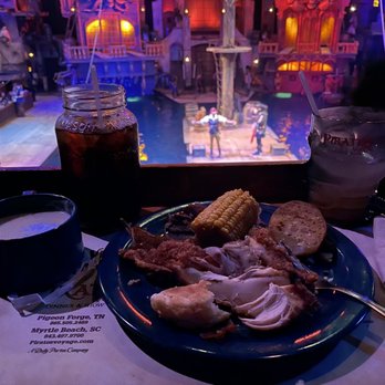 Dolly Parton's Stampede - a plate of food on a table - Performing Arts Near Me - Pigeon Forge, Tennessee