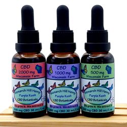 Monarch Hill Hemp Botanicals - We offer 3 concentrations of Full Spectrum CBD oil. You can also choose your flower remedy. Purple Kush is best for peace and relaxation.