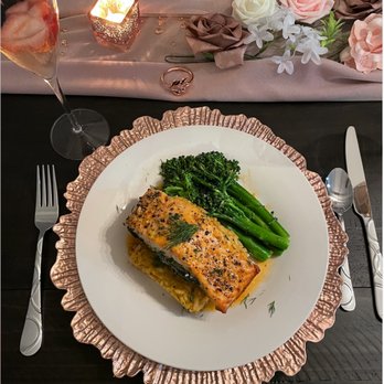 D​electable Din​ing by Chef ​Gail - Perfectly cooked Spinach Stuffed Salmon - Personal Chefs Near Me - Lorton, Virginia