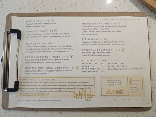Menu photo 8 Backhaus - Burlingame Burlingame, CA