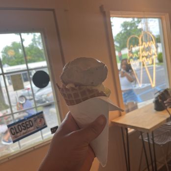 LICK SoBro - Chocolate banana hazelnut & vanilla bean cone! - Ice Cream & Frozen Yogurt Near Me - Indianapolis, Indiana