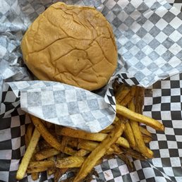 Burger and fries Burger and fries