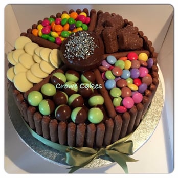 Crowe Cakes - Candy topped sectioned cake, rich chocolate sponge inside with chocolate buttercream filling - Patisserie/Cake Shop Near Me - Dublin, D