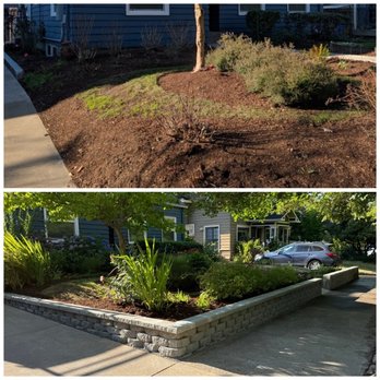 Grace Landscaping - retaining wall before and after - Landscaping Near Me