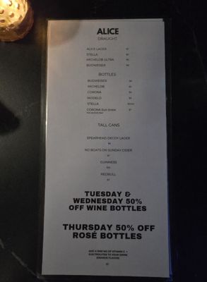 Menu photo 6 Alice Restaurant & Bar Toronto, ON Menu photo 6 Alice Restaurant & Bar Toronto, ON