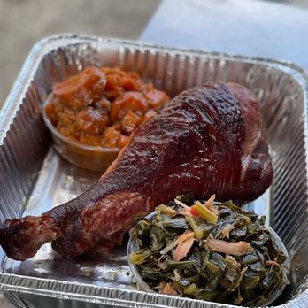 Dawgie dogs & more - SMOKED TURKEY LEG. Sides : candied yams collard greens - Pop-Up Restaurants Near Me - Vallejo, California Dawgie dogs & more - SMOKED TURKEY LEG. Sides : candied yams collard greens - Pop-Up Restaurants Near Me - Vallejo, California