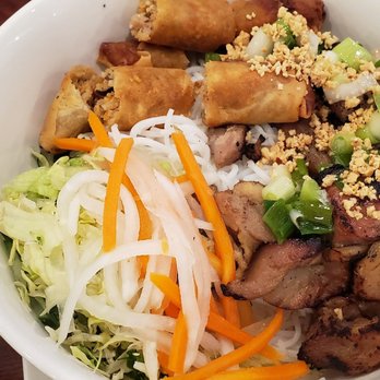 Pho One - Rice vermicelli with grilled chicken and spring rolls. Quite good. - Vietnamese Near Me - Metuchen, New Jersey