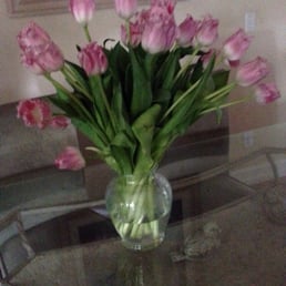 Fresh flowers every Wed @ $1 ea. 2 bunches here.