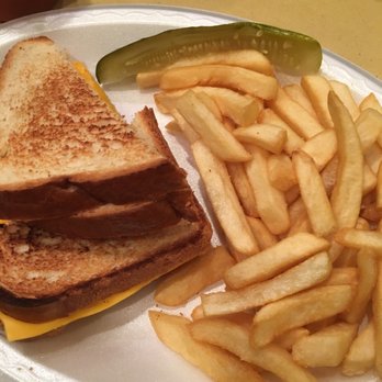 Grilled cheese with fries.  Butter would be nice.  Otherwise a decent sandwich.