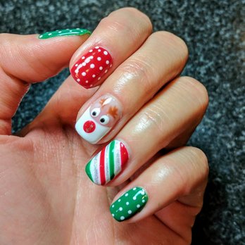 Pink & White Nails - Xmas theme - Hair Removal Near Me - Denver, Colorado Pink & White Nails - Xmas theme - Hair Removal Near Me - Denver, Colorado