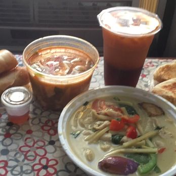 My Black Thai - Veg spring roll,tomyum soup and siam roti green curry & thai iced tea were delicious.Just an advice veg spring roll 90% is rice noodles. - Thai Near Me - Jackson Heights, New York My Black Thai - Veg spring roll,tomyum soup and siam roti green curry & thai iced tea were delicious.Just an advice veg spring roll 90% is rice noodles. - Thai Near Me - Jackson Heights, New York