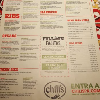 Chili's - Menu - Tex-Mex Near Me - Barceloneta, Puerto Rico