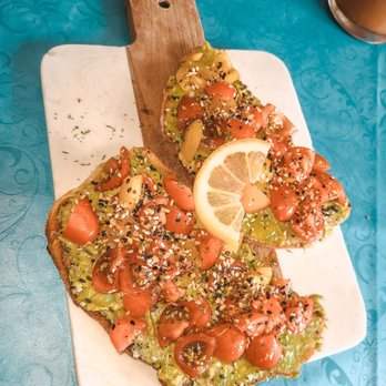The Modern Rose - Modern Avocado Toast - Tuscan bread, whole smashed avocado, tomatoes, everything seasoning - Coffee & Tea Near Me - Deerfield Beach, Florida The Modern Rose - Modern Avocado Toast - Tuscan bread, whole smashed avocado, tomatoes, everything seasoning - Coffee & Tea Near Me - Deerfield Beach, Florida