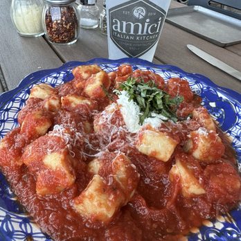 Amici 30A Italian Kitchen - Gnocchi with red sauce - Italian Near Me - Inlet Beach, Florida Amici 30A Italian Kitchen - Gnocchi with red sauce - Italian Near Me - Inlet Beach, Florida