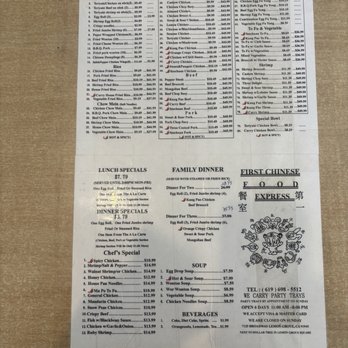First Chinese Express - Menu as of 5/2/2025 - Chinese Near Me - Lemon Grove, California First Chinese Express - Menu as of 5/2/2025 - Chinese Near Me - Lemon Grove, California