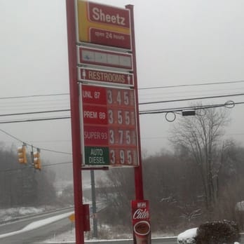 Sheetz - a gas station sign in the snow - Gas Stations Near Me - ALTOONA, Pennsylvania