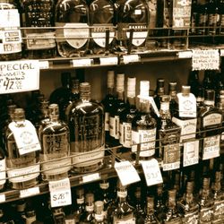 Sunrise Spirits & Food - Bourbons...sorry I accidentally left my phone on B&W settings.