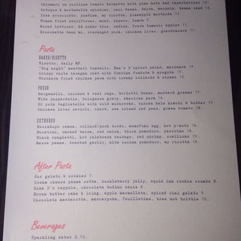 BoccaLupo - Menu from March 9, 2016 - Italian Near Me - Atlanta, Georgia