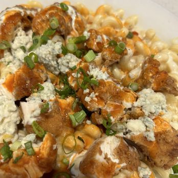 Mad Eats - Buffalo Chicken Mac and Cheese. A unique and tasty twist to Mac n cheese - Desserts Near Me - Owasso, Oklahoma