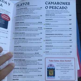 Blue Agave Club - Menu - Mexican Near Me - Pleasanton, California