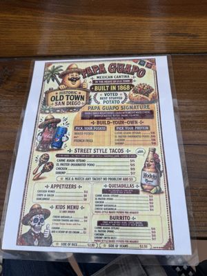 Menu photo 3 Papa Guapo Cantina San Diego, CA