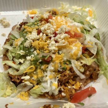 Lupe's Cafe - Chicken Tinga Tostada. Pretty much the best food you can get for $4 in Poway. - Mexican Near Me - Poway, California Lupe's Cafe - Chicken Tinga Tostada. Pretty much the best food you can get for $4 in Poway. - Mexican Near Me - Poway, California