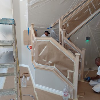 24:8 Painting - masking and prepping stair case - Painters Near Me 24:8 Painting - masking and prepping stair case - Painters Near Me