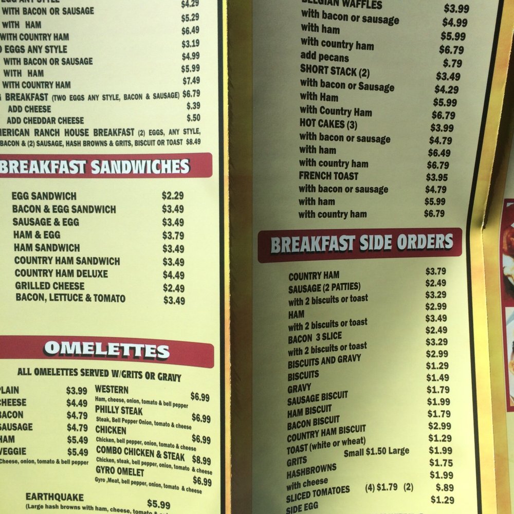American Ranch House - Menu - New American Near Me - Tarrant, Alabama