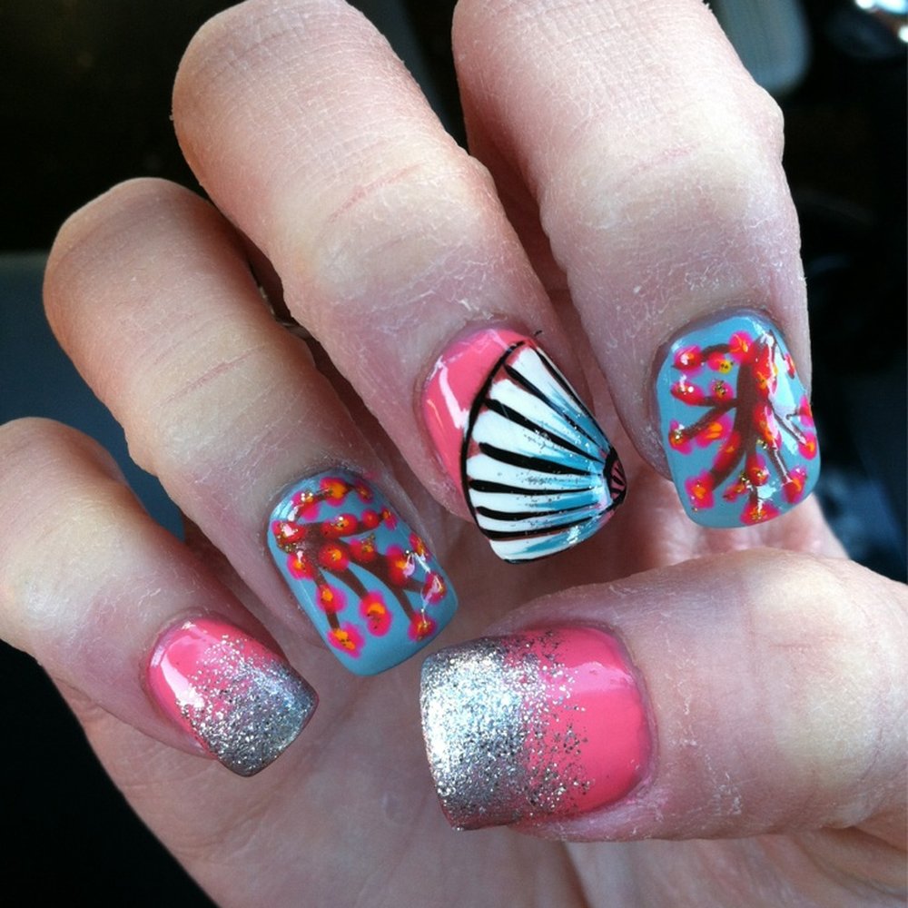LUX Nail Salon - Cherry blossom nails!!! :) - Nail Salons Near Me - Willow Grove, Pennsylvania