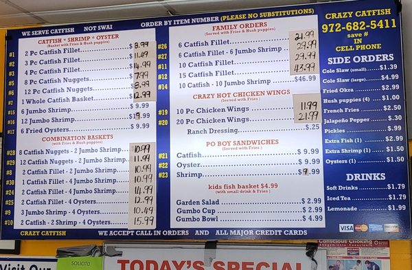 Menu photo 1 Crazy Catfish Restaurant Garland, TX