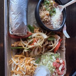 Steak and chicken "Damn good Fajitas " Steak and chicken "Damn good Fajitas "