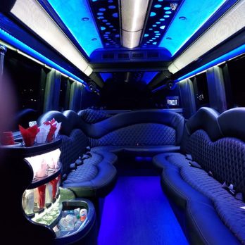 Alpha Black Car Services - Inside of the Party Bus - Limos Near Me - Palatine, Illinois