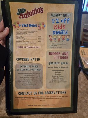 Menu photo 6 Antonio's Mexican Restaurant Fresno, CA