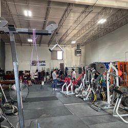 Iron Titan Gym - The main area. What you're not seeing are the dumbells racks and benches and a few other accessories.