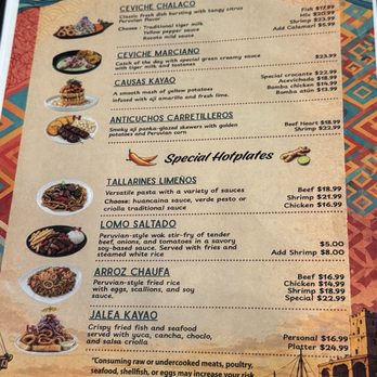 Kayao - New menu for new Block 40 location - Peruvian Near Me - Hollywood, Florida