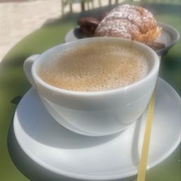 Cappuccino and a chocolate croissant