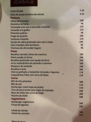 Menu photo 2 Restaurante Bem Haja Lisbon, 11 Menu photo 2 Restaurante Bem Haja Lisbon, 11