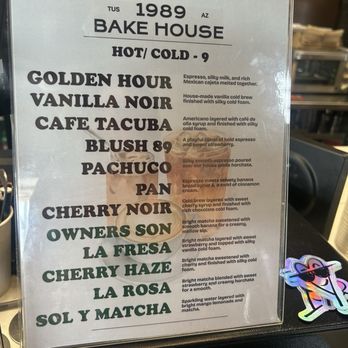 1989 Bake House - Drink menu - Cafes Near Me - Tucson, Arizona 1989 Bake House - Drink menu - Cafes Near Me - Tucson, Arizona