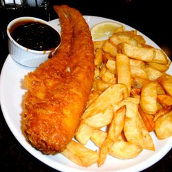 Leo's Fish Bar - Hake & chips with brown gravy - mmm!