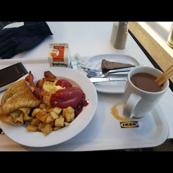 IKEA - Medium breakfast. Pancakes, eggs, hash cubes, coffee was free - Scandinavian Near Me - Elizabeth, New Jersey IKEA - Medium breakfast. Pancakes, eggs, hash cubes, coffee was free - Scandinavian Near Me - Elizabeth, New Jersey