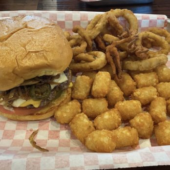 Burger 82 - Jalapeño burger, calamari, tater tots. - Burgers Near Me - Allen, Texas Burger 82 - Jalapeño burger, calamari, tater tots. - Burgers Near Me - Allen, Texas