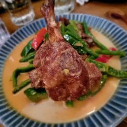 Duck Panang Curry. Missing the avocado but good curry with nicely crispy duck Duck Panang Curry. Missing the avocado but good curry with nicely crispy duck