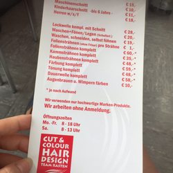 Sigrid Rasten - Preisliste (Bild von August 2017)