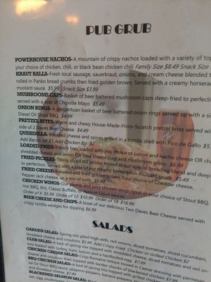 Menu photo 2 Columbus Bar Columbus, IN