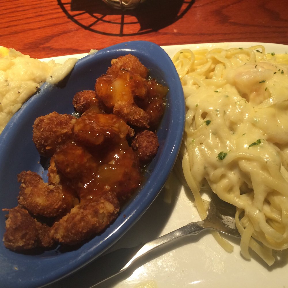 Red Lobster - Habanero and pineapple coconut shrimp and shrimp linguine - Seafood Near Me - Tampa, Florida Red Lobster - Habanero and pineapple coconut shrimp and shrimp linguine - Seafood Near Me - Tampa, Florida