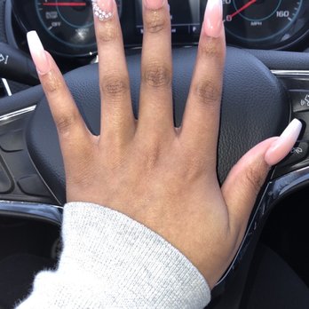 Sunny's Nails & Spa - Pink & White ombré with jewels - Nail Salons Near Me - Groveport, Ohio Sunny's Nails & Spa - Pink & White ombré with jewels - Nail Salons Near Me - Groveport, Ohio