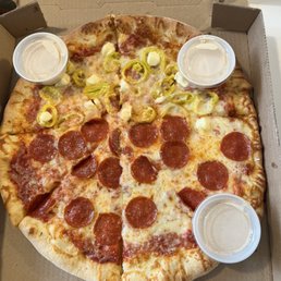 a pepperoni pizza in a box a pepperoni pizza in a box