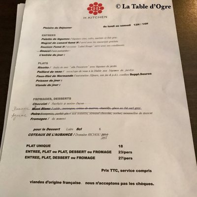 Menu photo 2 H. Kitchen Paris, 75